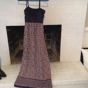 Purple patterned maxi dress